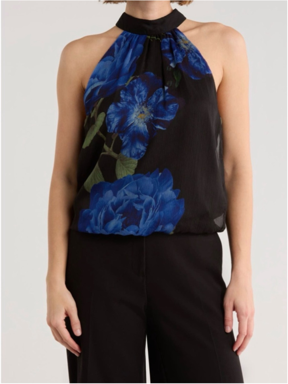 Alice + Olivia Maris Gathered Halter Neck Top